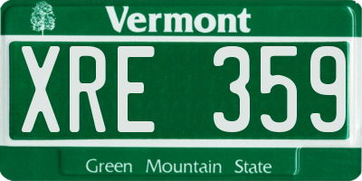 VT license plate XRE359
