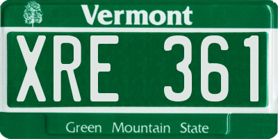 VT license plate XRE361
