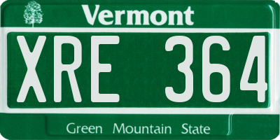 VT license plate XRE364