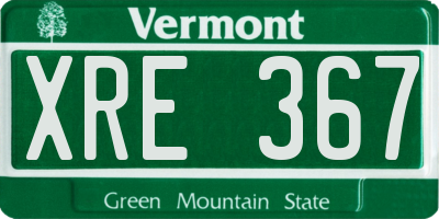 VT license plate XRE367
