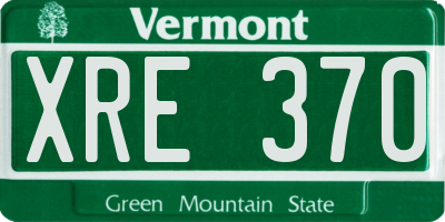 VT license plate XRE370