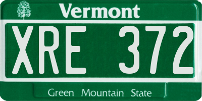 VT license plate XRE372