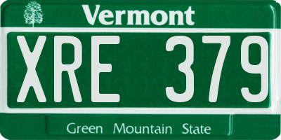VT license plate XRE379