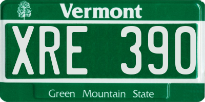 VT license plate XRE390