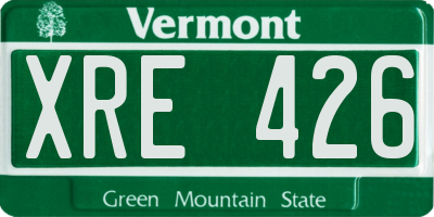 VT license plate XRE426