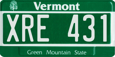 VT license plate XRE431