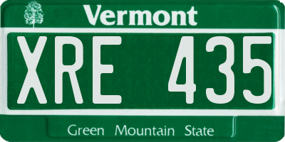 VT license plate XRE435