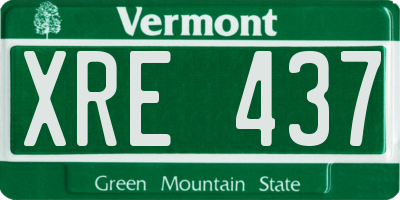 VT license plate XRE437