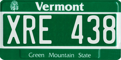 VT license plate XRE438