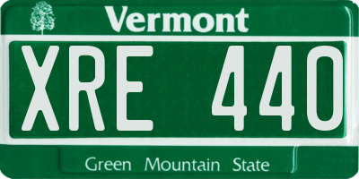 VT license plate XRE440