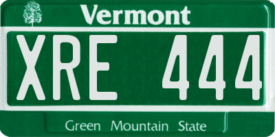 VT license plate XRE444