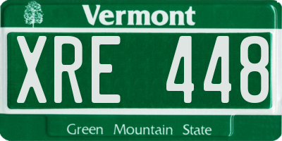 VT license plate XRE448