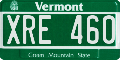 VT license plate XRE460