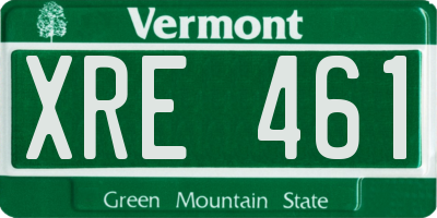 VT license plate XRE461