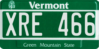 VT license plate XRE466