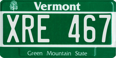 VT license plate XRE467