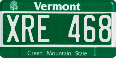 VT license plate XRE468
