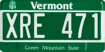 VT license plate XRE471