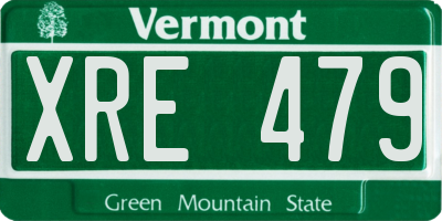 VT license plate XRE479