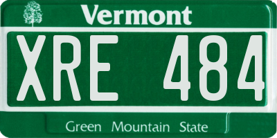 VT license plate XRE484