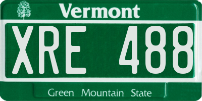 VT license plate XRE488