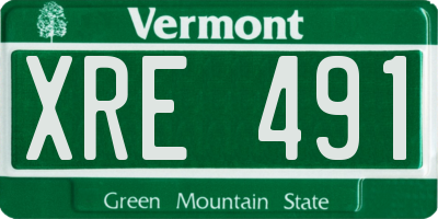 VT license plate XRE491