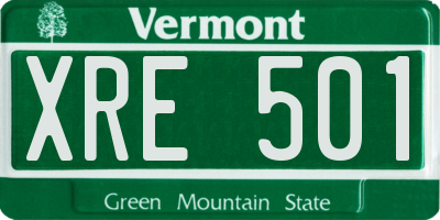 VT license plate XRE501
