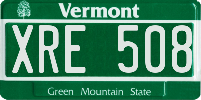 VT license plate XRE508