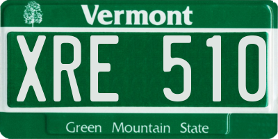 VT license plate XRE510