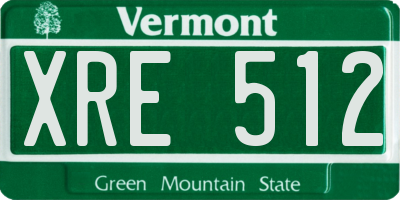 VT license plate XRE512
