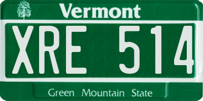 VT license plate XRE514