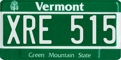 VT license plate XRE515