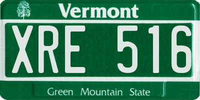VT license plate XRE516