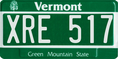 VT license plate XRE517
