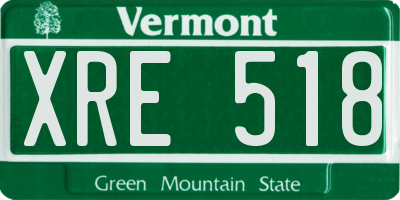 VT license plate XRE518
