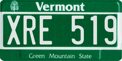VT license plate XRE519