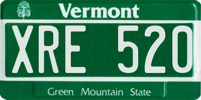 VT license plate XRE520