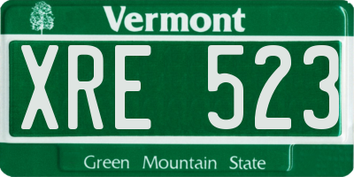 VT license plate XRE523