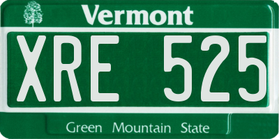 VT license plate XRE525