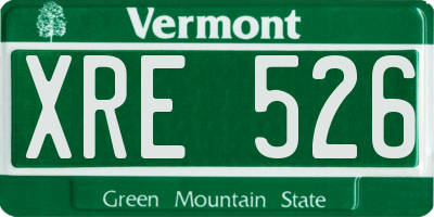 VT license plate XRE526