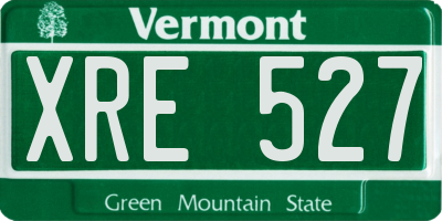 VT license plate XRE527