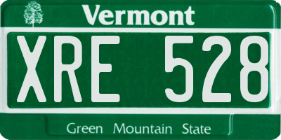 VT license plate XRE528