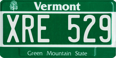 VT license plate XRE529