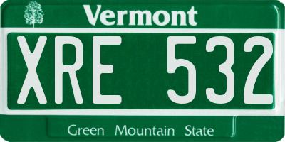 VT license plate XRE532