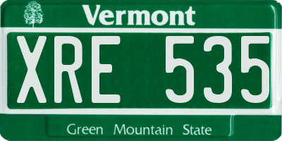 VT license plate XRE535
