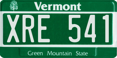 VT license plate XRE541