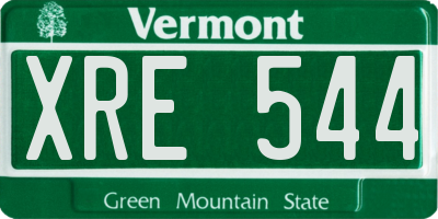 VT license plate XRE544