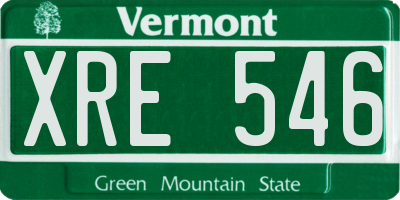 VT license plate XRE546