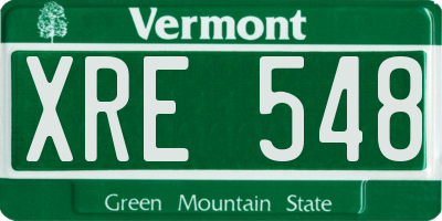 VT license plate XRE548
