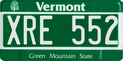 VT license plate XRE552